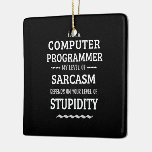 Ik ben computerprogrammeur keramisch ornament (Links)