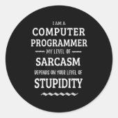 Ik ben computerprogrammeur ronde sticker (Voorkant)