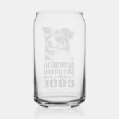 Ik ben Cool Australian Shepherd Blikvorm Glas (Achterkant)