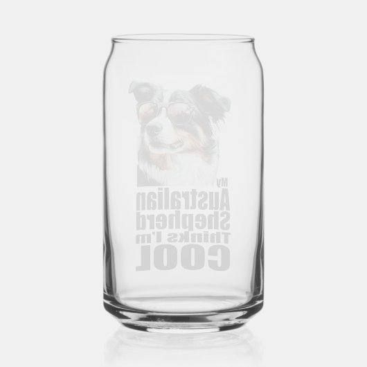 Ik ben Cool Australian Shepherd Blikvorm Glas (Achterkant)