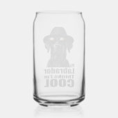 Ik ben Cool Black Lab Blikvorm Glas (Achterkant)