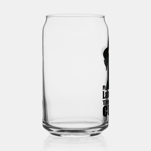 Ik ben Cool Black Lab Blikvorm Glas (Rechts)