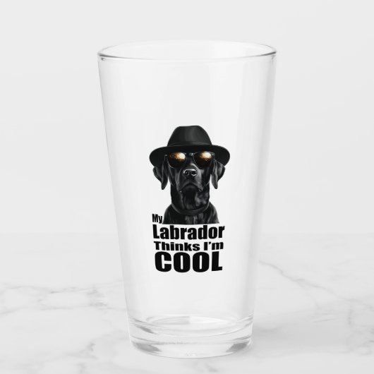 Ik ben Cool Black Lab Glas (Voorkant)
