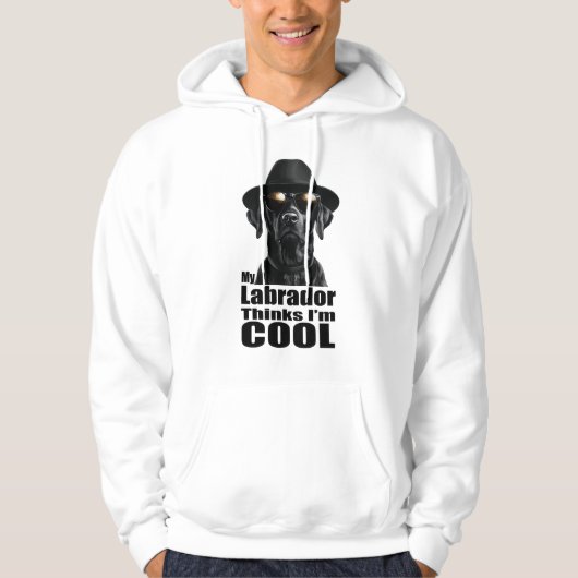 Ik ben Cool Black Lab Hoodie (Voorkant)