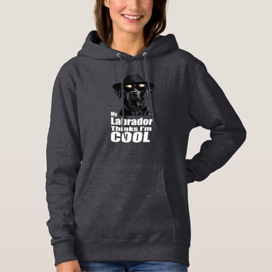 Ik ben Cool Black Lab Hoodie (Voorkant)