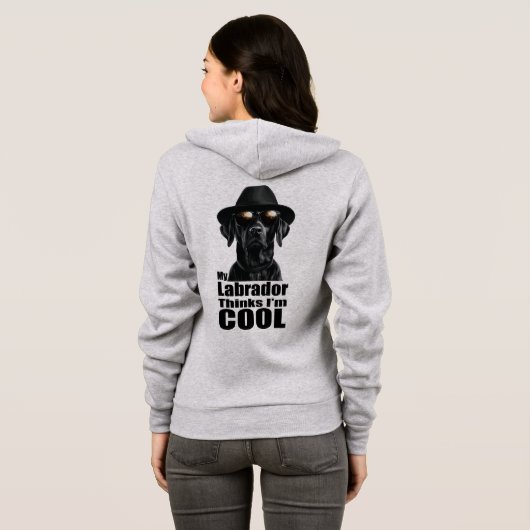 Ik ben Cool Black Lab Hoodie (Achterkant volledig)