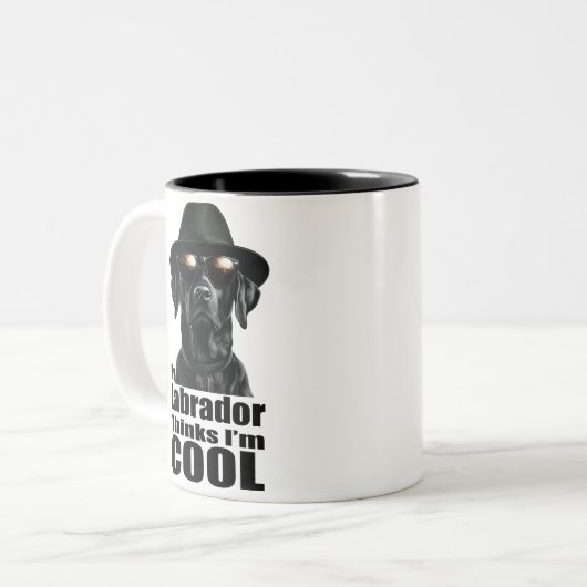 Ik ben Cool Black Lab Tweekleurige Koffiemok (Voorkant links)