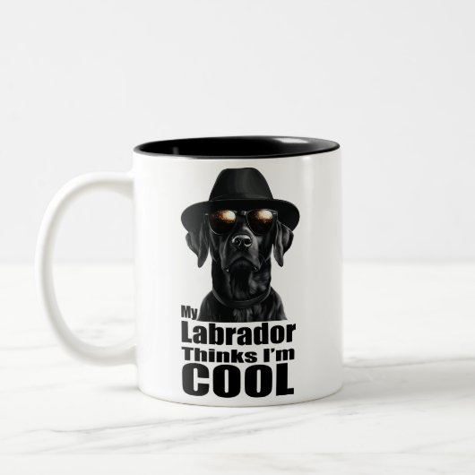 Ik ben Cool Black Lab Tweekleurige Koffiemok (Links)