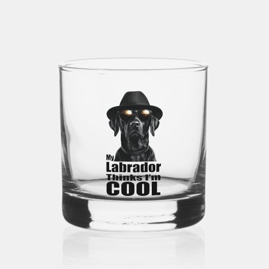 Ik ben Cool Black Lab Whisky Glas (Voorkant)