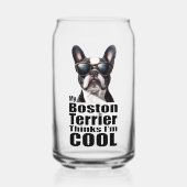 Ik ben Cool Boston Terrier Blikvorm Glas (Voorkant)