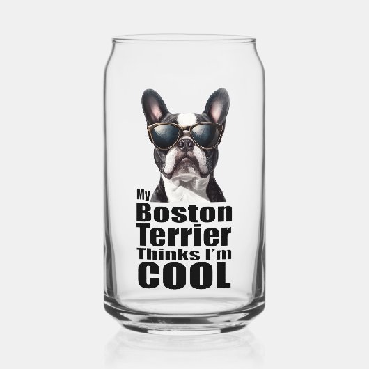 Ik ben Cool Boston Terrier Blikvorm Glas (Voorkant)
