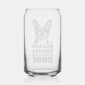 Ik ben Cool Boston Terrier Blikvorm Glas (Achterkant)