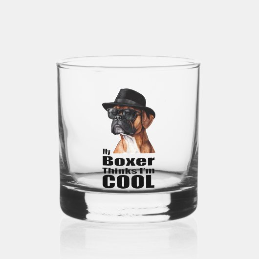 Ik ben Cool Boxer Dog Whisky Glas (Voorkant)