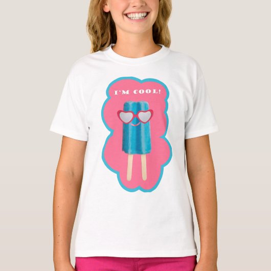 Ik ben Cool Ice Pop in zonnebrillen T-shirt (Voorkant)