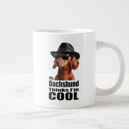 Ik ben Cool Teckel Grote Koffiekop (Rechts)
