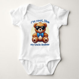 Ik ben Cool Teddy Bear met Blauwe Strik Aanpasbaar Romper