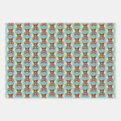 Ik ben Cool Teddy Bear met Blue Bow  Inpakpapier Vel (Voorkant 3)