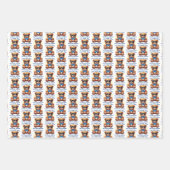 Ik ben Cool Teddy Bear met Blue Bow  Inpakpapier Vel (Voorkant 2)
