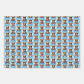 Ik ben Cool Teddy Bear met Blue Bow  Inpakpapier Vel (Voorkant)
