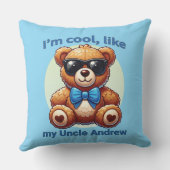 Ik ben Cool Teddy Bear met Blue Bow  Kussen (Achterkant)