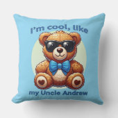 Ik ben Cool Teddy Bear met Blue Bow  Kussen (Voorkant)