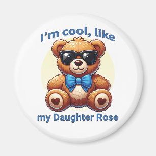 Ik ben Cool Teddy Bear met Blue Bow  Magneet