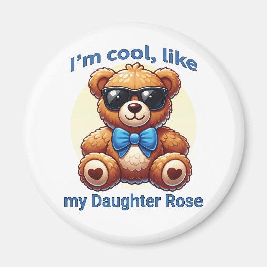 Ik ben Cool Teddy Bear met Blue Bow Magneet (Voorkant)