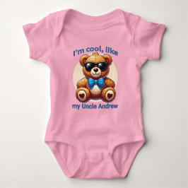 Ik ben Cool Teddy Bear met Blue Bow  Romper