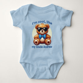Ik ben Cool Teddy Bear met Blue Bow  Romper