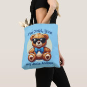 Ik ben Cool Teddy Bear met Blue Bow Tote Bag (Dichtbij)