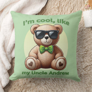 Ik ben Cool Teddy Bear met Green Bow Kussen