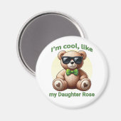 Ik ben Cool Teddy Bear met Green Bow Magneet (Voorkant / Achterkant)