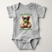 Ik ben Cool Teddy Bear met Green Bow  Romper (Voorkant)