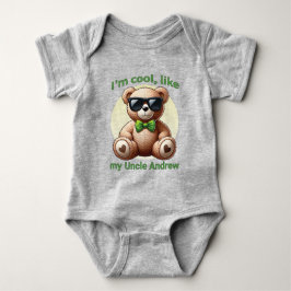Ik ben Cool Teddy Bear met Green Bow  Romper