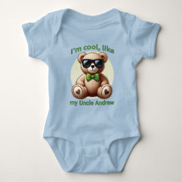 Ik ben Cool Teddy Bear met Green Bow  Romper