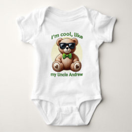 Ik ben Cool Teddy Bear met Green Bow  Romper