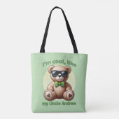 Ik ben Cool Teddy Bear met Green Bow Tote Bag (Achterkant)