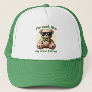 Ik ben Cool Teddy Bear met Green Bow  Trucker Pet