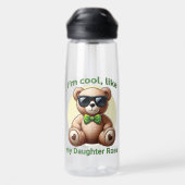 Ik ben Cool Teddy Bear met Green Bow Waterfles (Achterkant)