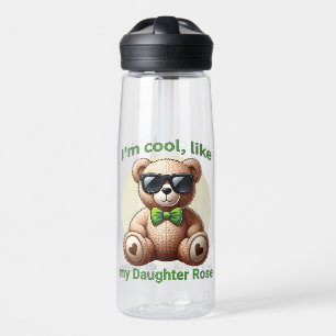 Ik ben Cool Teddy Bear met Green Bow  Waterfles