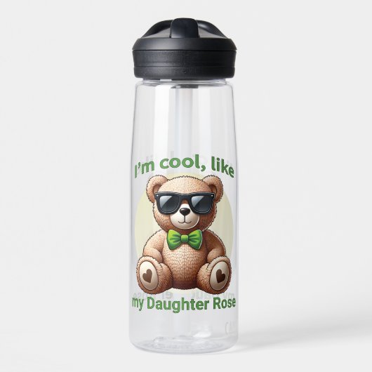 Ik ben Cool Teddy Bear met Green Bow Waterfles (Voorkant)