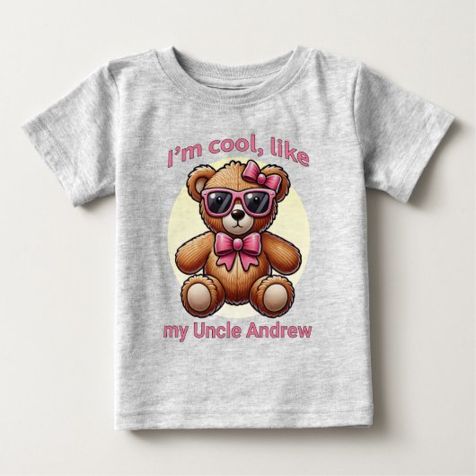 Ik ben Cool Teddy Bear met Pink Bow  (Voorkant)
