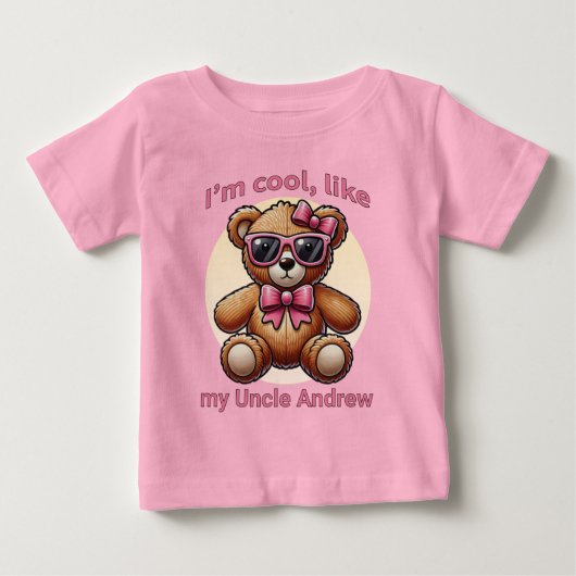 Ik ben Cool Teddy Bear met Pink Bow  (Voorkant)
