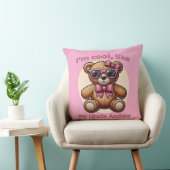 Ik ben Cool Teddy Bear met Pink Bow Kussen (Stoel)