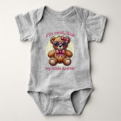 Ik ben Cool Teddy Bear met Pink Bow  Romper (Voorkant)