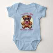 Ik ben Cool Teddy Bear met Pink Bow Romper (Voorkant)