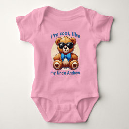 Ik ben Cool Teddybeer met Blauwe Strik Aanpasbaar Romper
