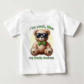 Ik ben Cool Teddybeer met groene strik Aanpasbaar (Voorkant)