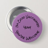 Ik ben Covid Vaccinated Lavender Black Button (Voorkant /achterkant)