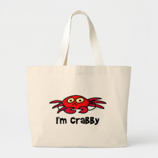 Ik ben Crabby Bag Grote Tote Bag